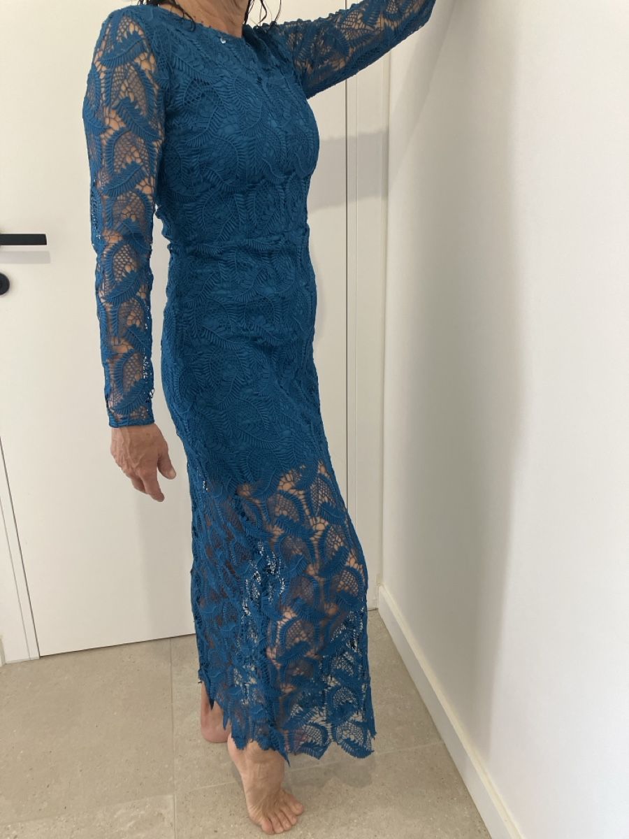 Vestiti: Elegantes, blaues Maxikleid mit Spitze, Grösse 38 – Nuovo (secondo la descrizione) da Muralto venduto da jac_hkz5
