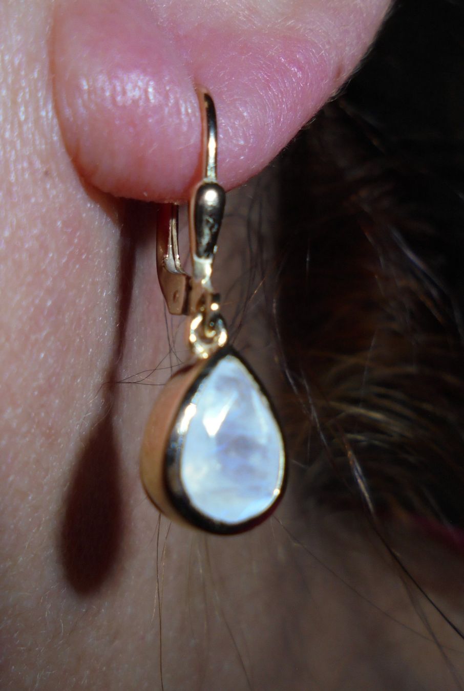 Ohrringe & -stecker: Echtschmuck: Regenbogen-Mondstein Silberohrringe, vergoldet – Neu (gemäss Beschreibung) aus Zuchwil von maumauchi 4