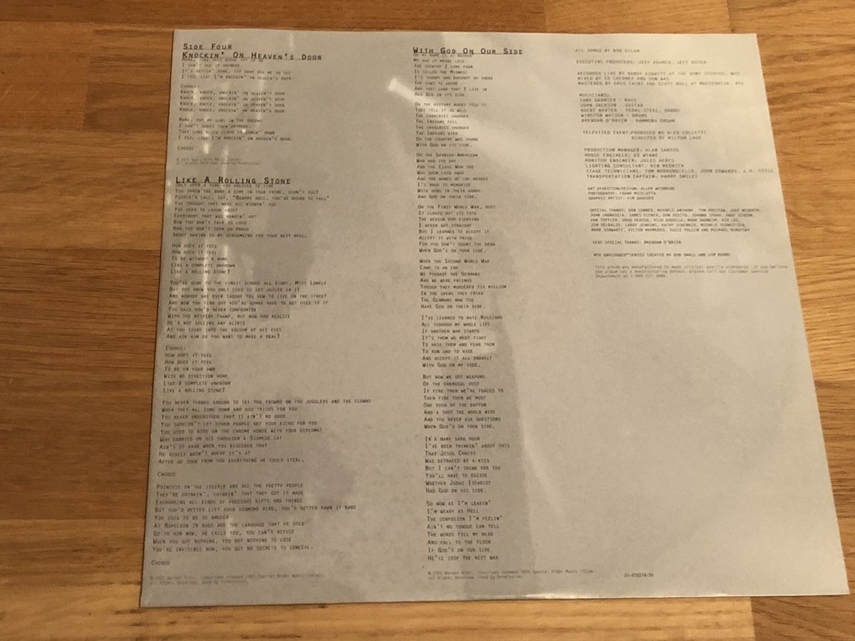 Dischi in vinile: Bob Dylan. 1995 Doppelalbum. UNPLUGGED – Usato da Faulensee venduto da Mizuno06 5