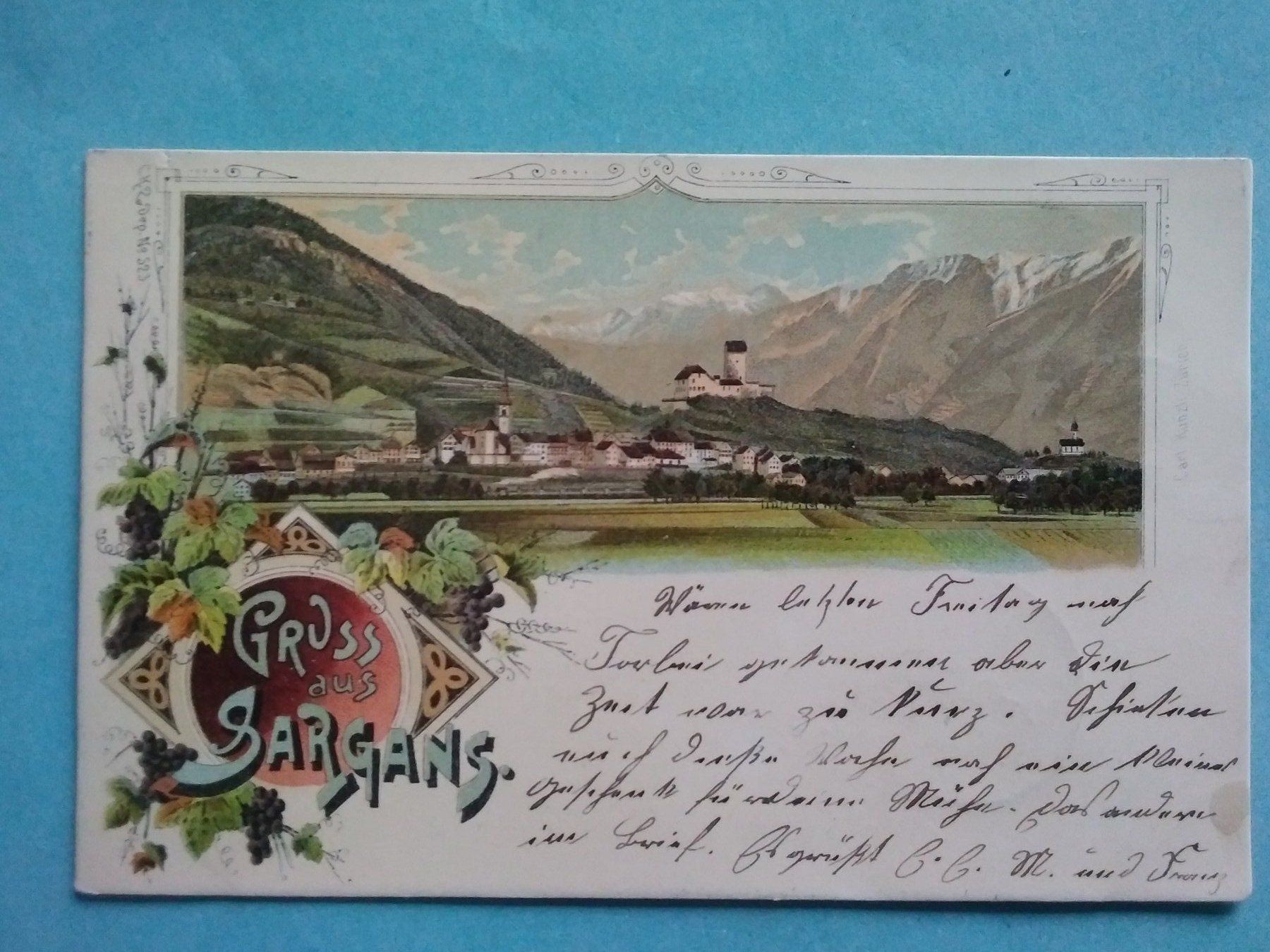 Cartoline postali: SG Sargans 1903 LITHO – Usato da Appenzell venduto da lama19