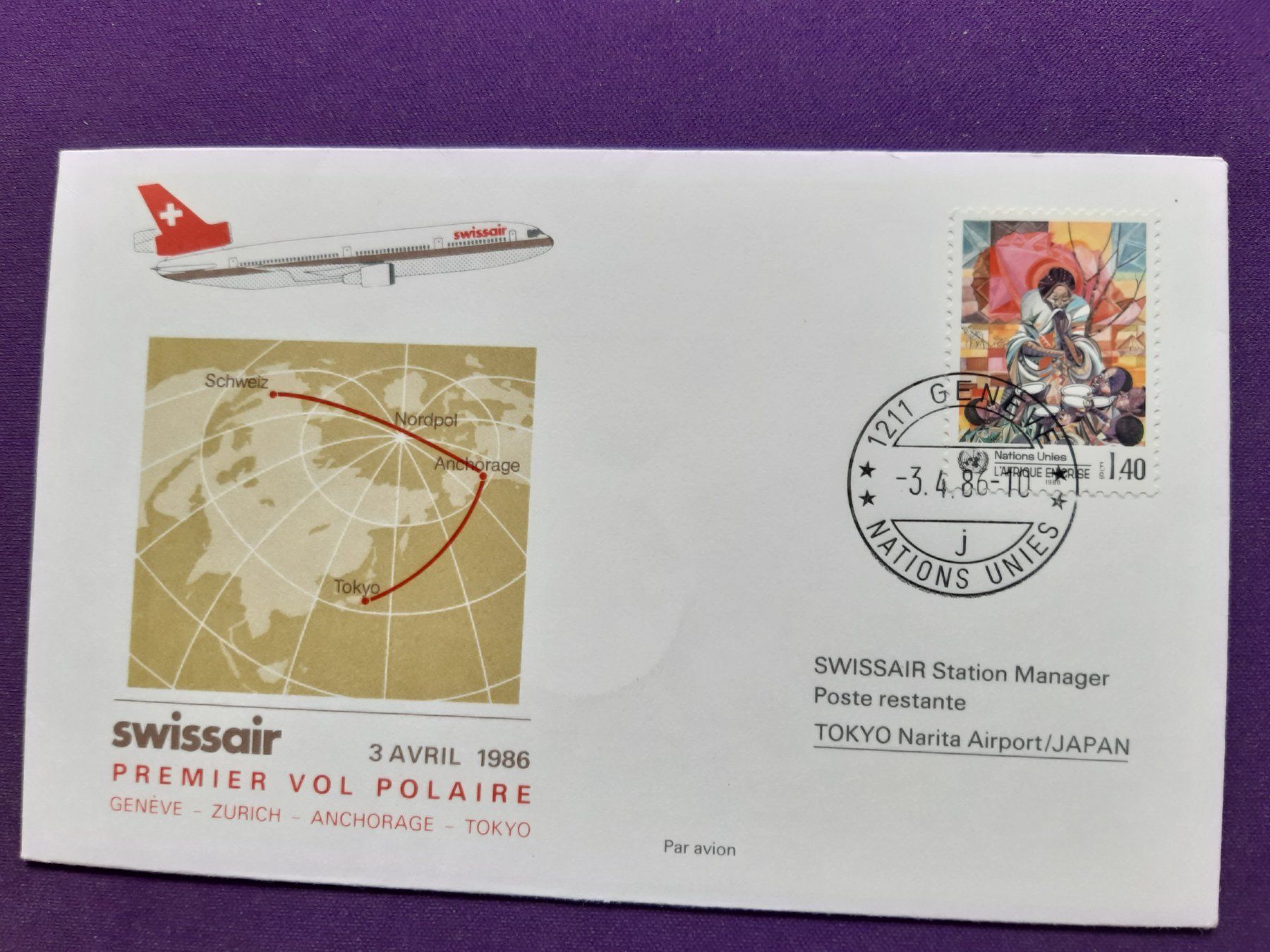 Tutti i francobolli: 9 UNO-Flugbriefe div. Destinationen siehe einzelne Bilder! – Nuovo (secondo la descrizione) da Wangs venduto da weisstannen01 9