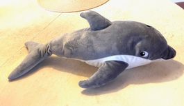 Delfin, grai/weiss, ca. 45 cm.
