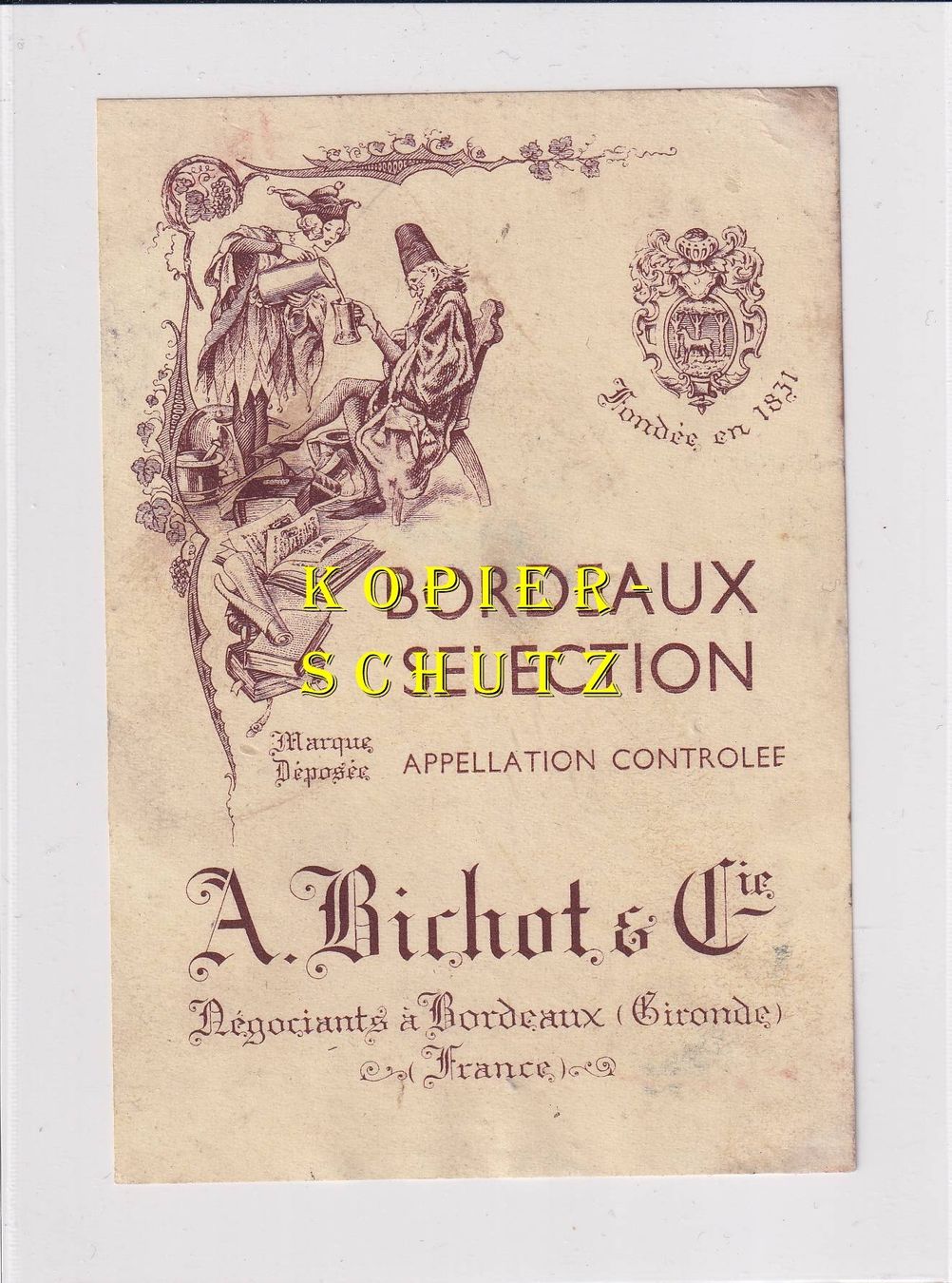 Carta: Etikette - Bordeaux Sélection (wunderbare Allegorie) /bd – Usato da Hombrechtikon venduto da Rudolf07