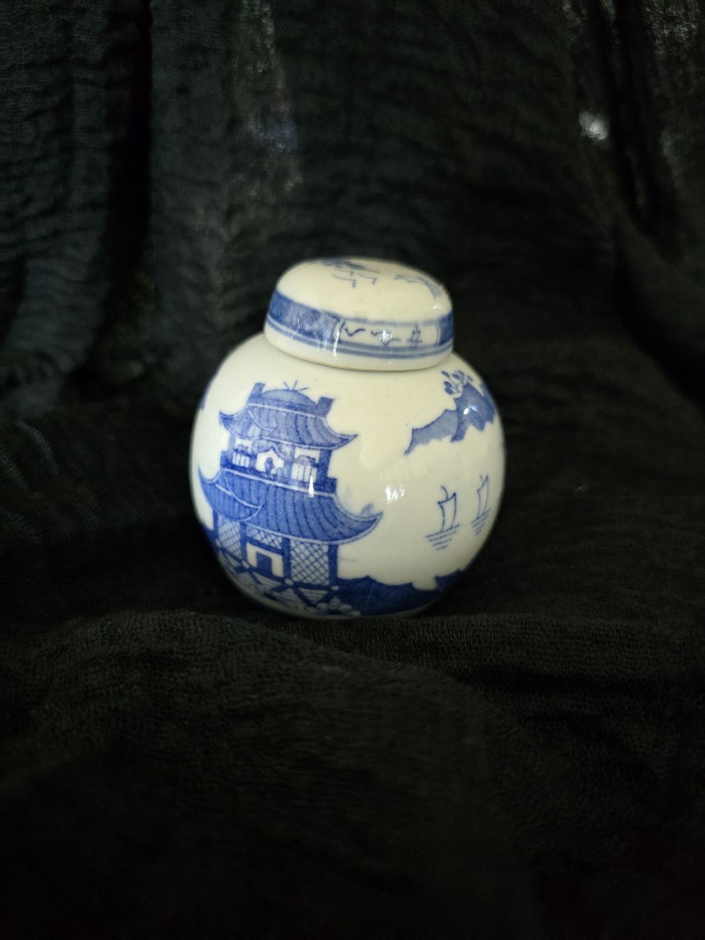 Zuccheriere: Titre Petit pot couvert chinois bleu blanc – Usato da Satigny venduto da Baazarbaron 2
