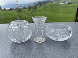 3 Vasen Bleikristall Kristallglas, auch Versand