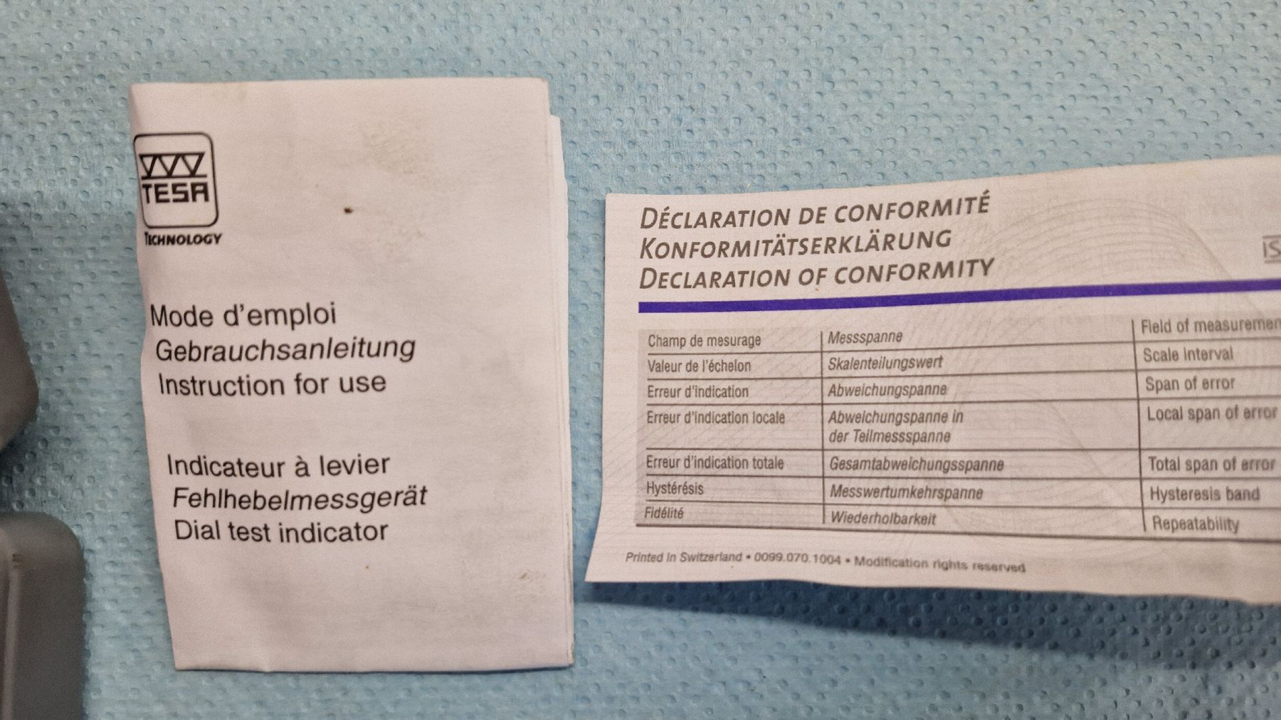Tesa Misurare: Comparateur à levier TESA TEST, 0.002mm, complet, parfait! – Usato da Cousset venduto da maurerjohann 2