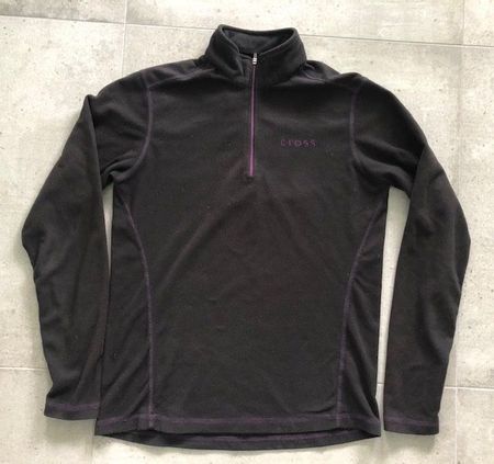 Faserpelz Pulli CROSS Schwarz-Violett, Gr. L kleine L