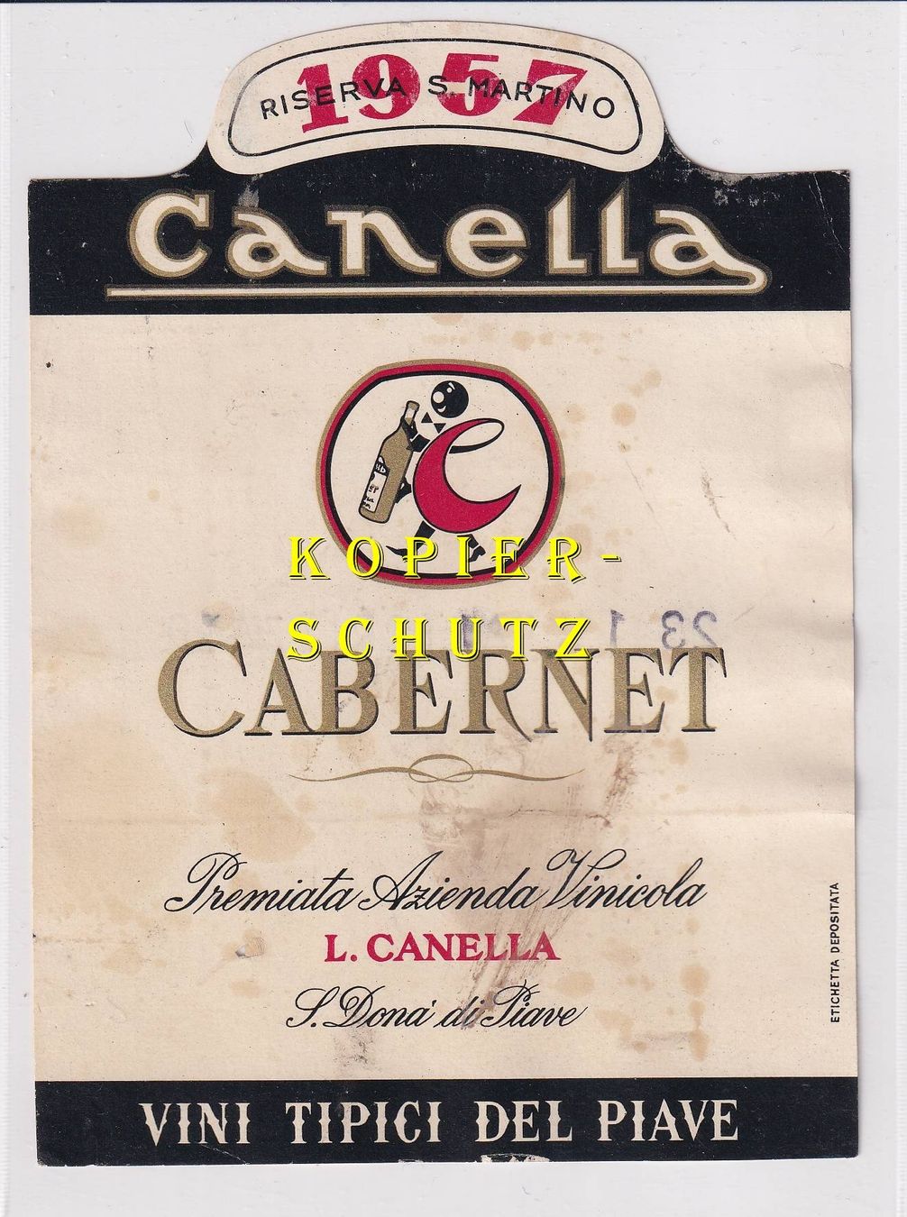 Carta: Etikette - Riserva S. Martino Cabernet 1957 /bd – Usato da Hombrechtikon venduto da Rudolf07