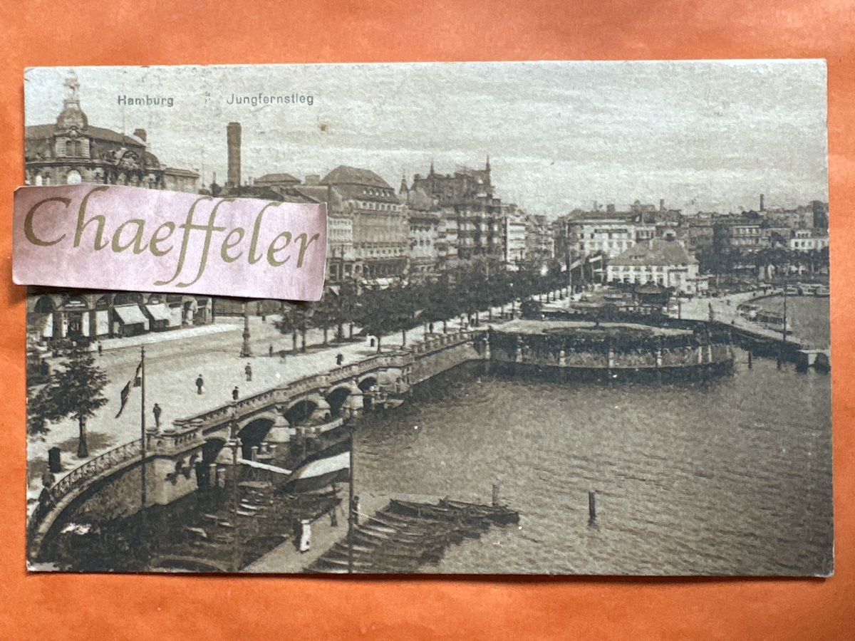 Cartoline postali: Ansichtskarte 1911 Hamburg Jungfernstieg  – Usato da Zürich venduto da Chaeffeler