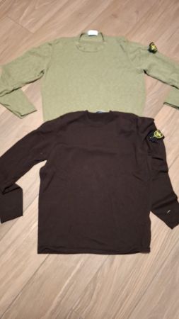 2 x Stone Island Langarm-Pullover aus leichtem Strick, Gr. L
