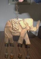 Windspiel Elefant mit Glocken Metall