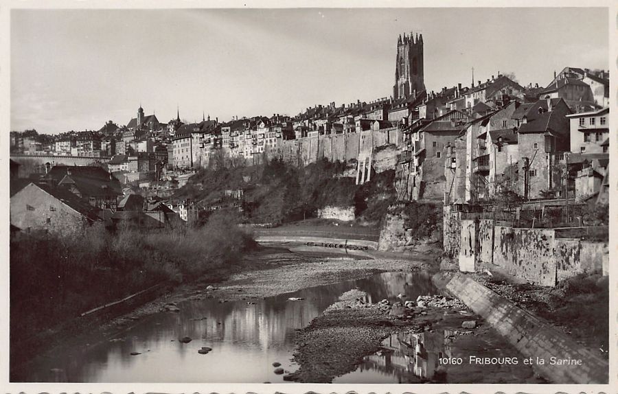 Cartoline postali: Fribourg et la Sarine, datée 1940 – Usato da Frauenfeld venduto da POML