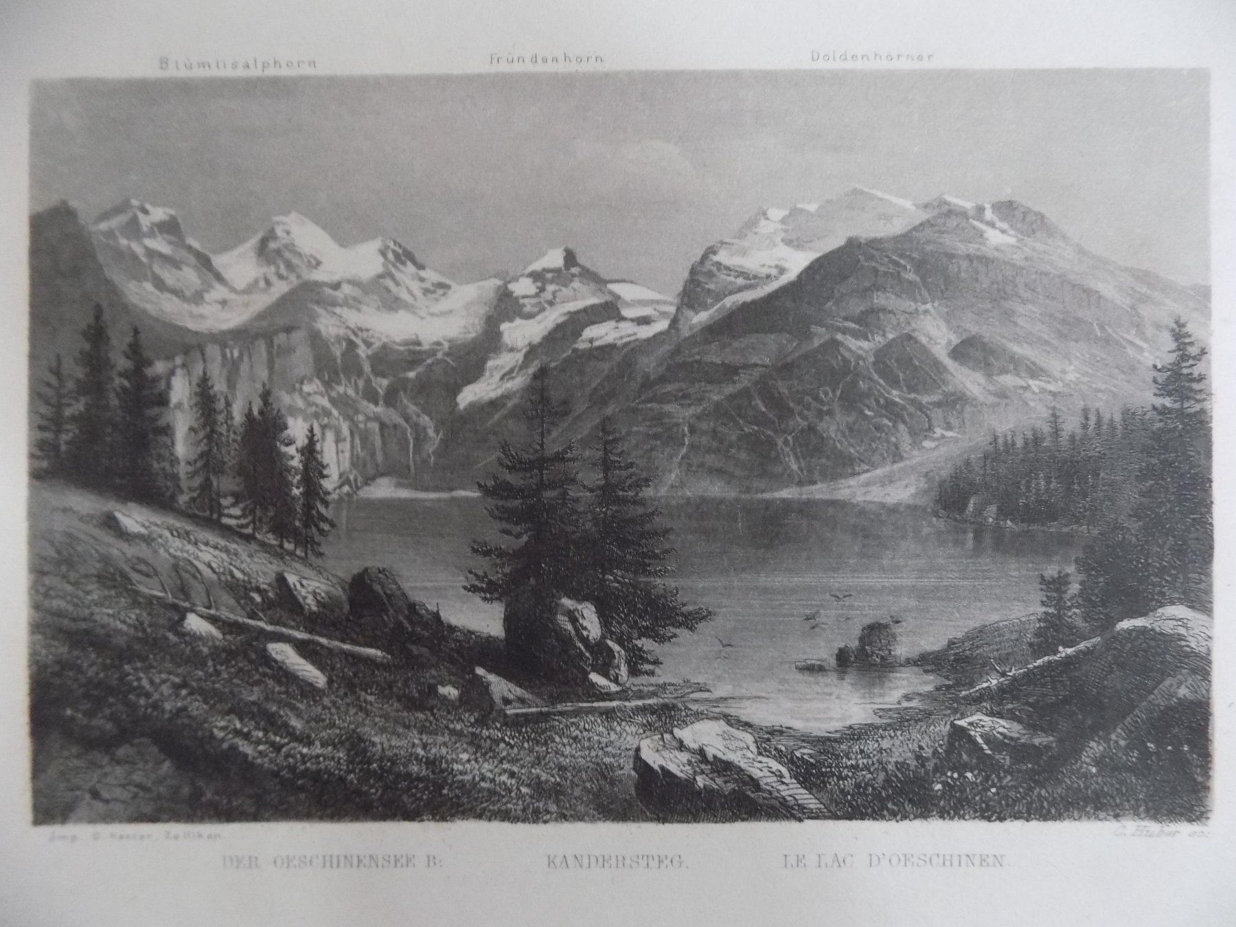 Gravures: Der Oeschinensee bei Kandersteg – D'occasion à Risch par Antikfee 3