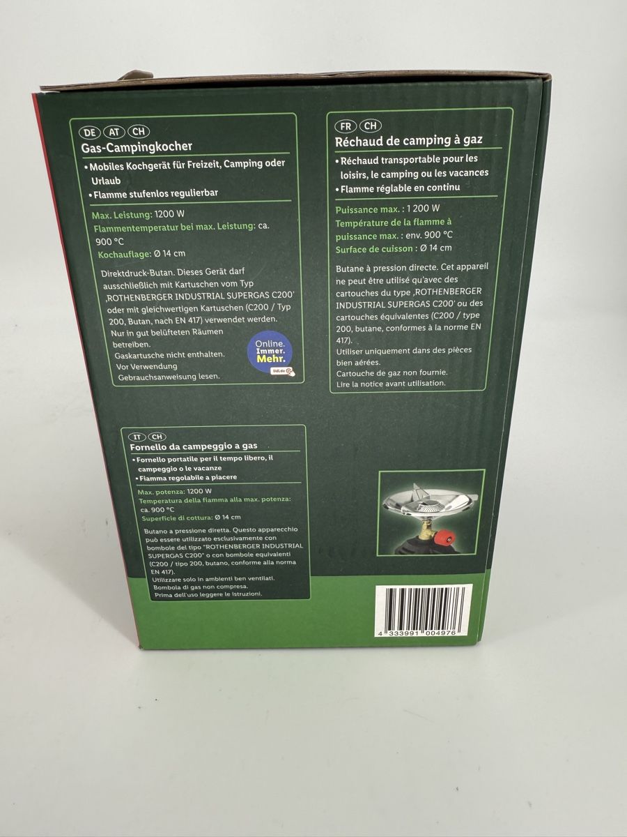 Küchengeräte: Parkside Gas-Campingkocher, neuwertig  – Neu und originalverpackt aus Auenstein von moin. 3