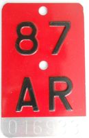 Velonummer Appenzell Ausserrhoden AR 87