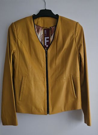 Lederjacke Senfgelb