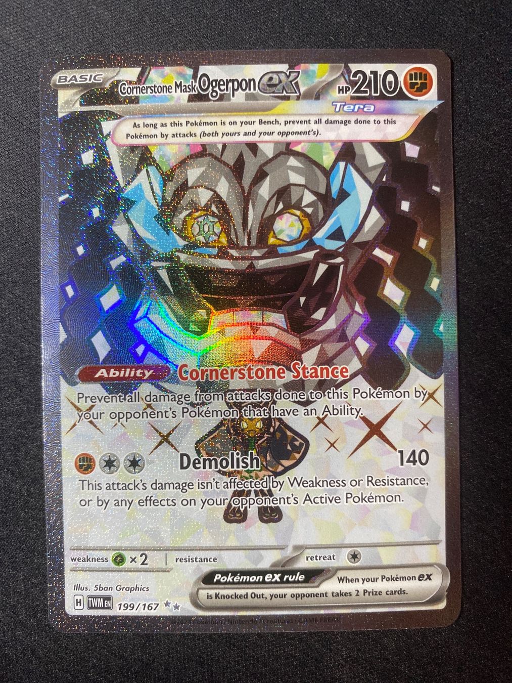 Pokémon Carte collezionabili: Cornerstone Mask Ogerpon ex 199 - Twilight Masquerade - EN – Nuovo (secondo la descrizione) da Hausen AG venduto da Shrade