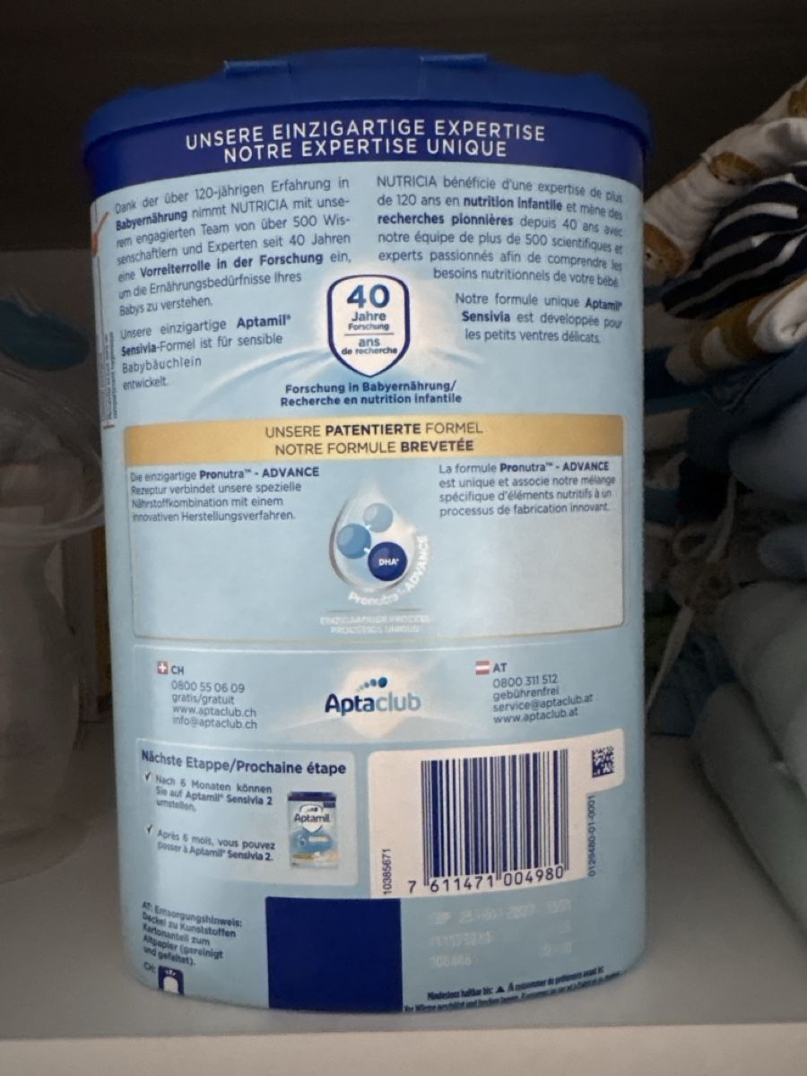 Aptamil Cibi & Specialità: Aptamil SENSIVIA 800g  – Nuovo e nell'imballaggio originale da Neuenhof venduto da stefanodelacruz 1