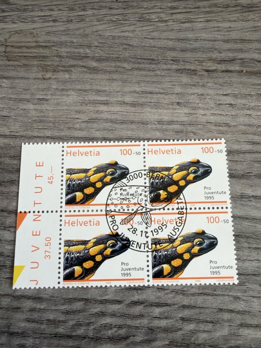 Alle Briefmarken: Briefmarken Pro Juventute 1995 Salamander Block 4x – Neu (gemäss Beschreibung) aus Tafers von Tschanz-Solutions