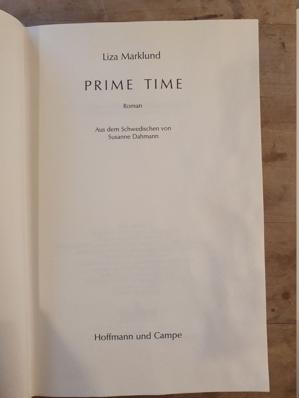 Libri: Prime Time Liza Marklund Hoffmann und Campe – Usato da Zürich venduto da loosebone 2