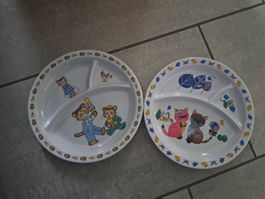 2er Set Kinderteller / Essteller mit Tiermotiven