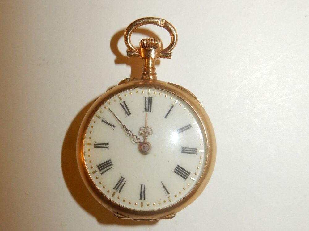 Montre De Poche Vintage Couleur Or 'Grandpa' - Mécanisme Japonais, Ouverture à Poussoir, Occasion