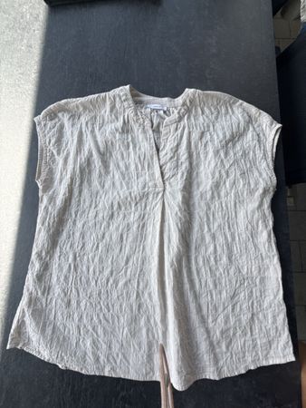 OPUS FAMITA Bluse leicht crinkle beige Grösse S 99% Baumwoll