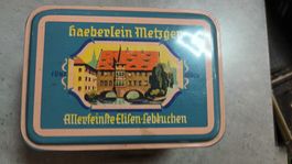 Alte Blechdose von Häberlein Metzger