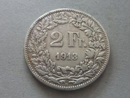 2 Fr.  1913  nur 0,30 Mio. Prägungen.