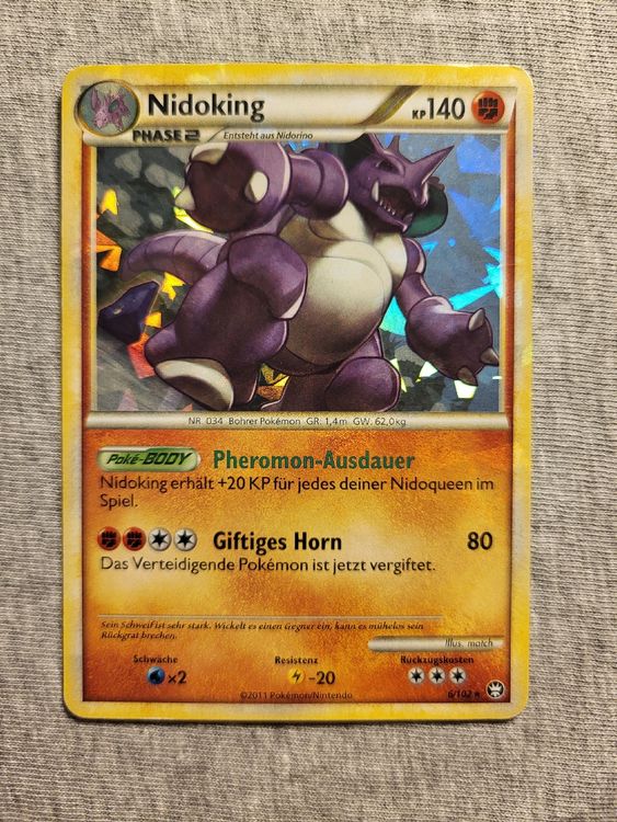 Pokémon Carte collezionabili: Nidoking Holo Deutsch Pokemon Karte 6/102 – Usato da Grindelwald venduto da lego9