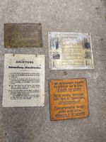 4 antike Blech- und Metall Schilder