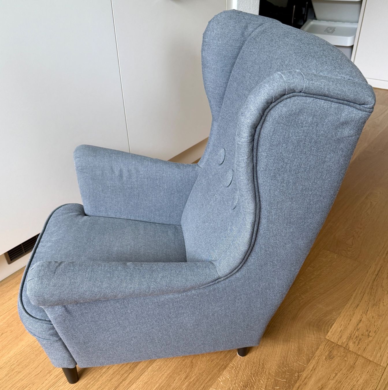 Ikea Poltrone: IKEA STRANDMON Kindersessel, Vissle grau – Usato da flums venduto da mgpc28 1