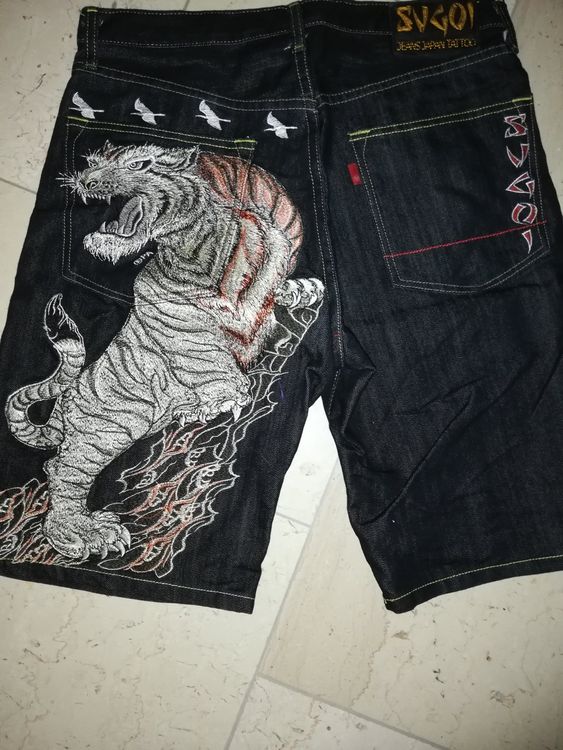 Jeans Japan Tattoo Sugoi Shorts mit Stickmuster Allai Kaufen auf Ricardo