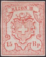 Rayon III (Nr.18) ungestempelt mit 2 Attesten, Kat: 29'000.-