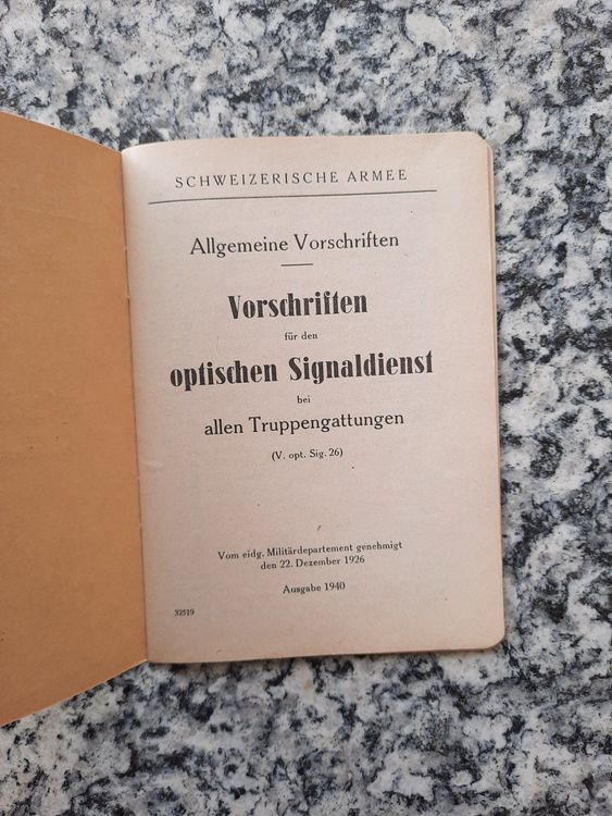 Vorschriften für den optischen Signaldienst 1940 | Kaufen auf Ricardo