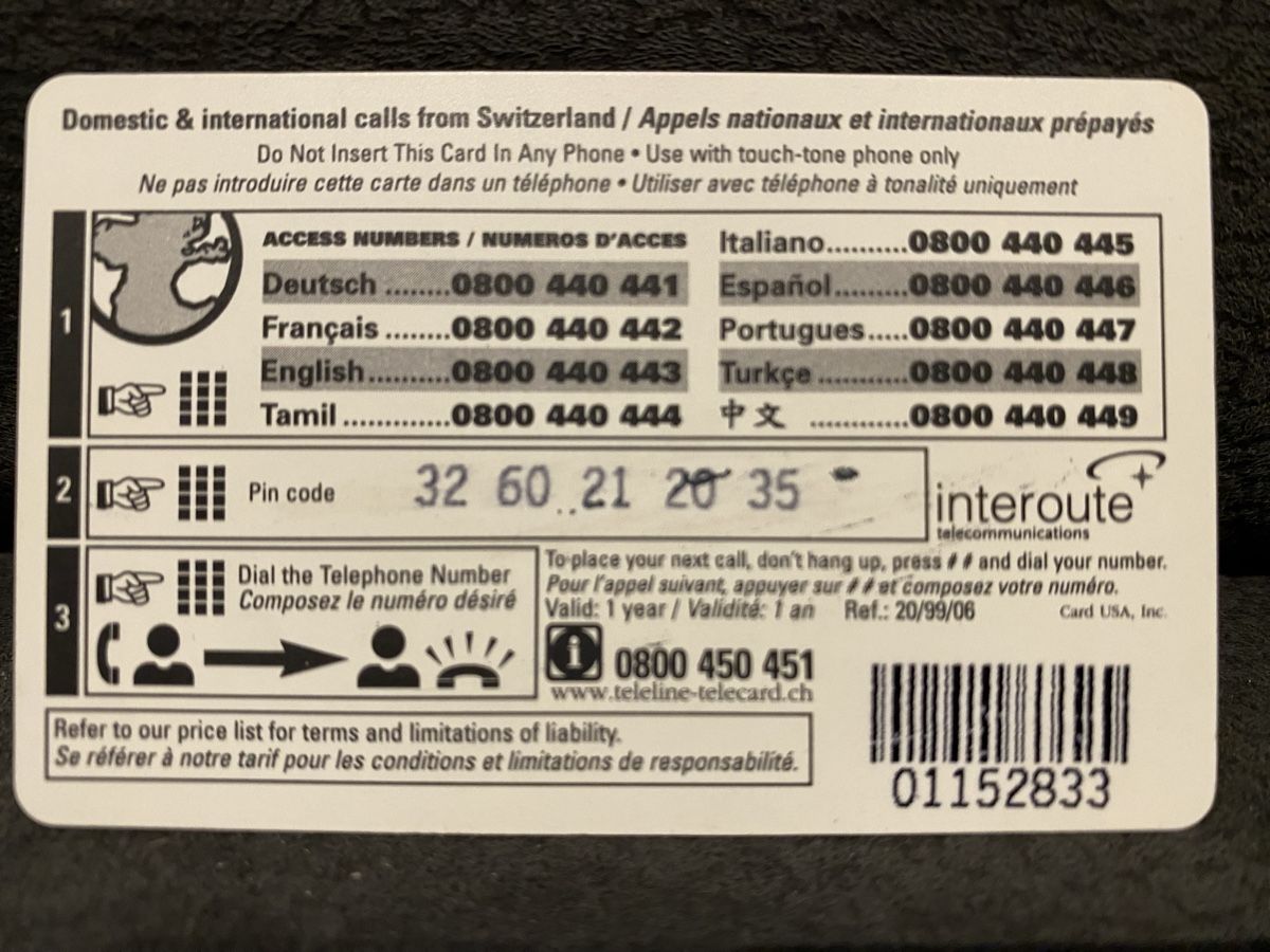 Telefon- & Taxkarten: Teleline – Gebraucht aus Lausanne von babacard10 1