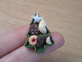 Tannenbaum Teller mit Keksen, Handgemacht. Auch für Maileg