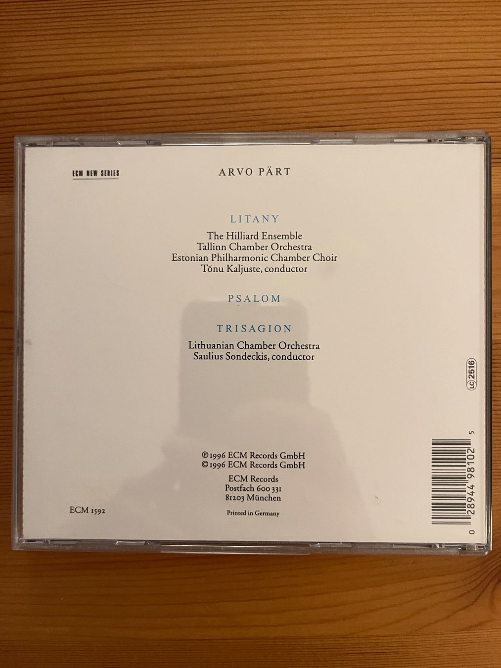 CD: ARVO PÄRT - LITANY – Usato da Lausanne venduto da sbar224 1