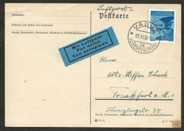 Flugpost Schweiz 1936 Zürich Frankfurt ab Vaduz Luftpost