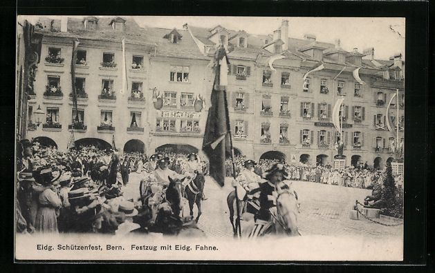 Cartoline postali: Bern, Eidg. Schützenfest 1910, Festzug  – Usato da Berlin venduto da bartko-reher