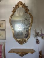 Wandspiegel Gold Rokoko-Stil mit Konsole guter Zustand