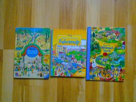 3 grosse Wimmelbücher: ZOO, FAHRZEUGE, ALLERLEI