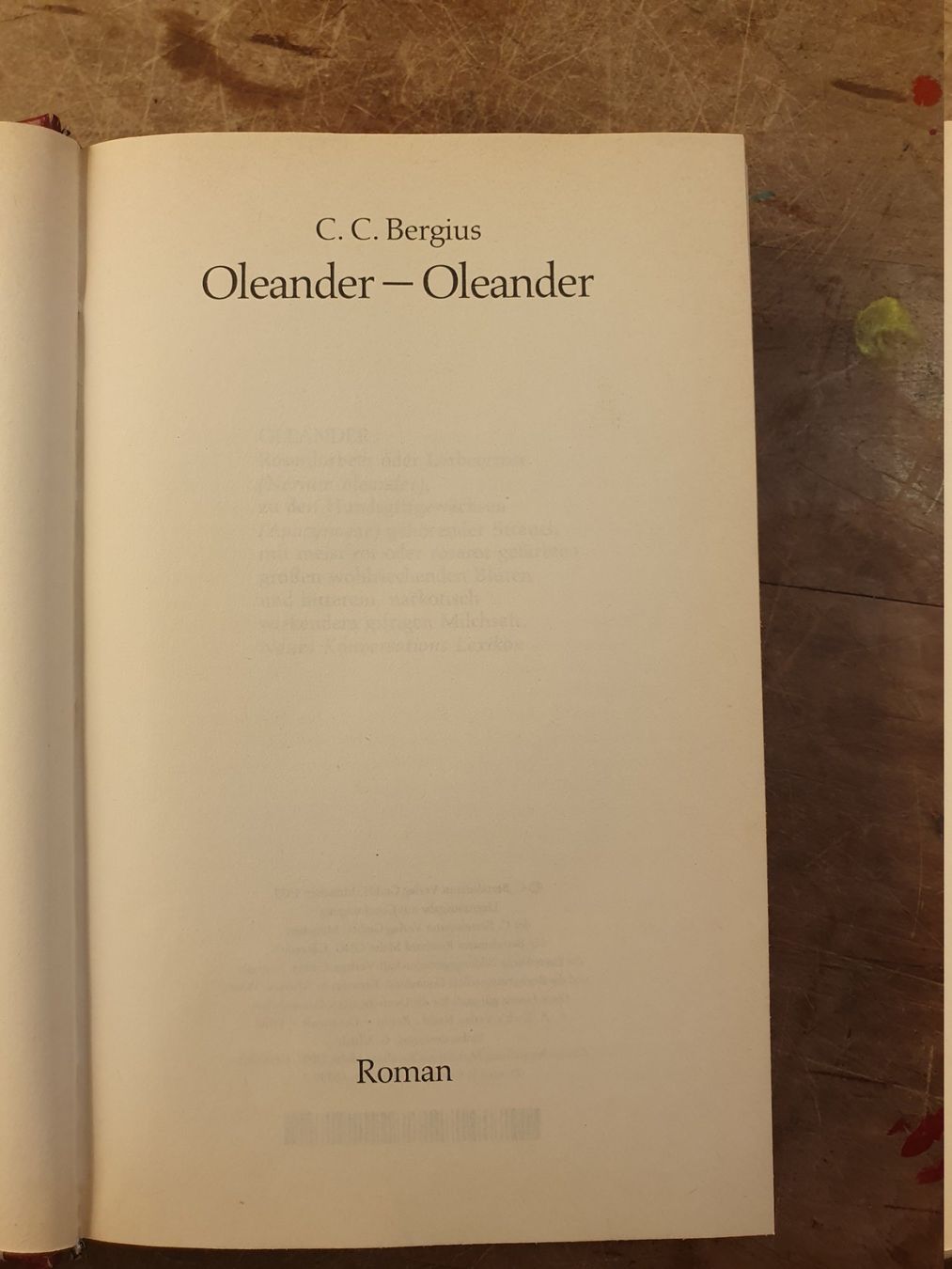 Libri: Olenader Oleander - C. C. Berguin – Usato da Zürich venduto da loosebone 2