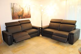 2x Poltronesofa Relaxsofa Leder 4-Sitzer (Neupreis 4162.-)