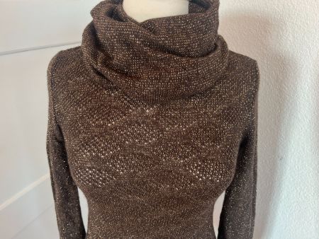 NEXOS Damen Strickkleid in Gr. M, Braun/Glitzer, NEU