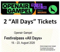 Openair Gampel 2x Festivalpass ''All Days'' 19.-23.08.2026