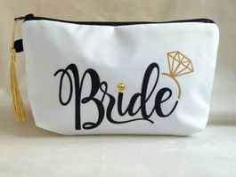 💄Schminktäschli/Make-up-Täschli "BRIDE" mit Swarovski💎NEU!