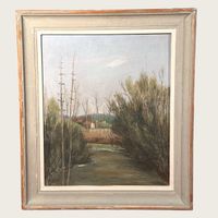 Vintage Signed Oil Painting - Serene Winter Landscape