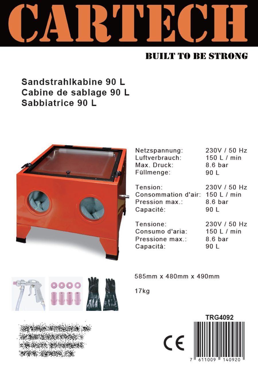 Tutti gli attrezzi: Sandstrahlkabine TRG4092 90 Liter - 4092 – Nuovo e nell'imballaggio originale da Opfikon venduto da opf_b7kx 2