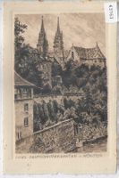Basel Rittergarten Münster - Original-Radierung - Handanzug
